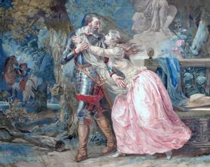 “Les adieux d'Henri IV à Gabrielle d'Estrée", tapisserie appartenant à la tenture de l’Histoire d’Henri IV, tissée au début du XIXe siècle à la Manufacture des Gobelins d’après un carton de François-André Vincent.
